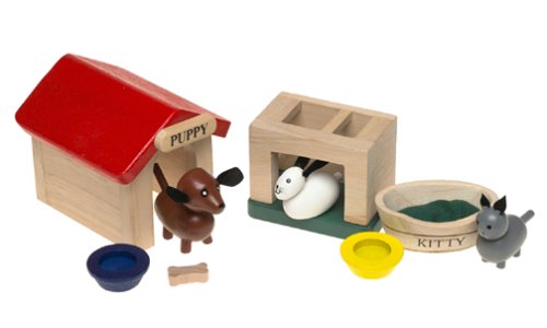 Small World Toys Ryans Room Wooden Doll House Accessory - Pet Set
