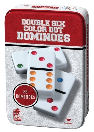 Cardinal Industries Inc 9510C-6 Double 6 Dominoes In Tin Assorted Colors