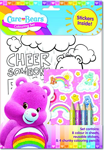 Care Bears Colouring Set Childrens Activity Stickers Party Favour Gift