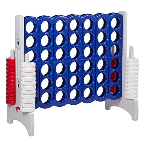 ECR4Kids Jumbo 4toScore Giant Game Set Backyard Games for Kids IndoorOutdoor ConnectAll4 Adult and Family Fun Game 43 Inches Tall America  Red White and Blue (Game Only)