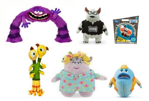 Disney Monsters University Collection of 5 Plush Toys Plus 1 Archie Walking Toy