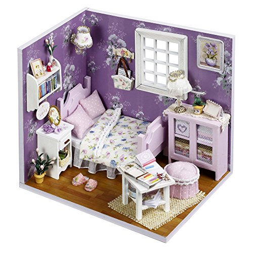 Flever Dollhouse Miniature DIY House Kit Creative Room With Furniture and Cover for Romantic Artwork GiftSweet Sunshine