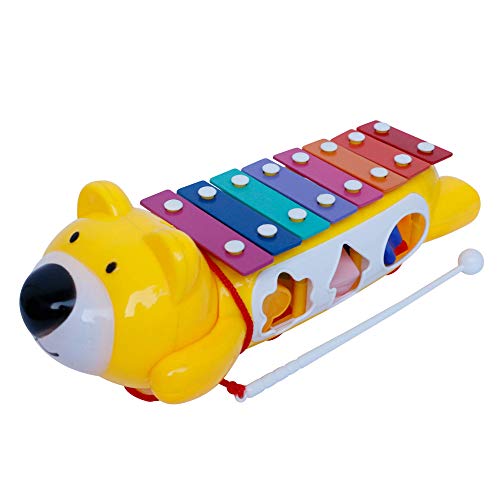 Baby Xylophone Instrument w Play Blocks - Pull n Play Xylophone Baby Toy - Supports Imaginative Play Great Toddler Musical Instruments Gift for Kids 3 Year and Older
