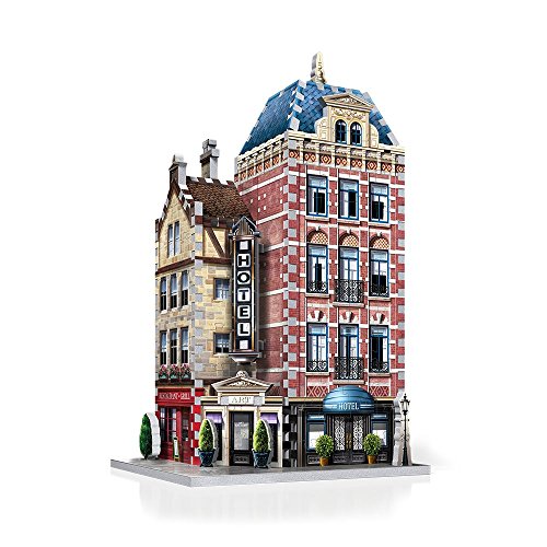 Wrebbit 3D Urbania Hotel Puzzle - 295 Tight Fitting Foam Backed Pieces - Sturdy Free Standing Design- Courtesy Missing Piece Replacement - Collectible Quality