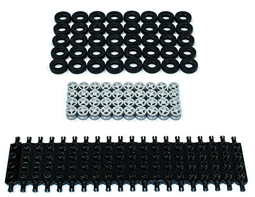 NEW Lego Tire Wheel and Long Axles Bulk Lot - 100 Pieces Total