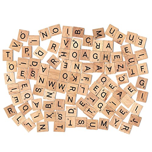 Erlvery DaMain 400pcs Wood Letters Scrabble Tiles4 Complete SetsTile GamesWood PiecesGreat for Crafts