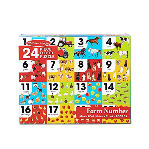 Melissa  Doug Farm Number Jumbo Floor Puzzle (24 pcs 2 x 3 feet)
